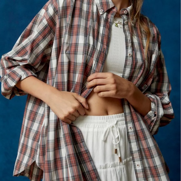 BDG By Urban Outfitters Dad Button Down Plaid NWT - Picture 6 of 7